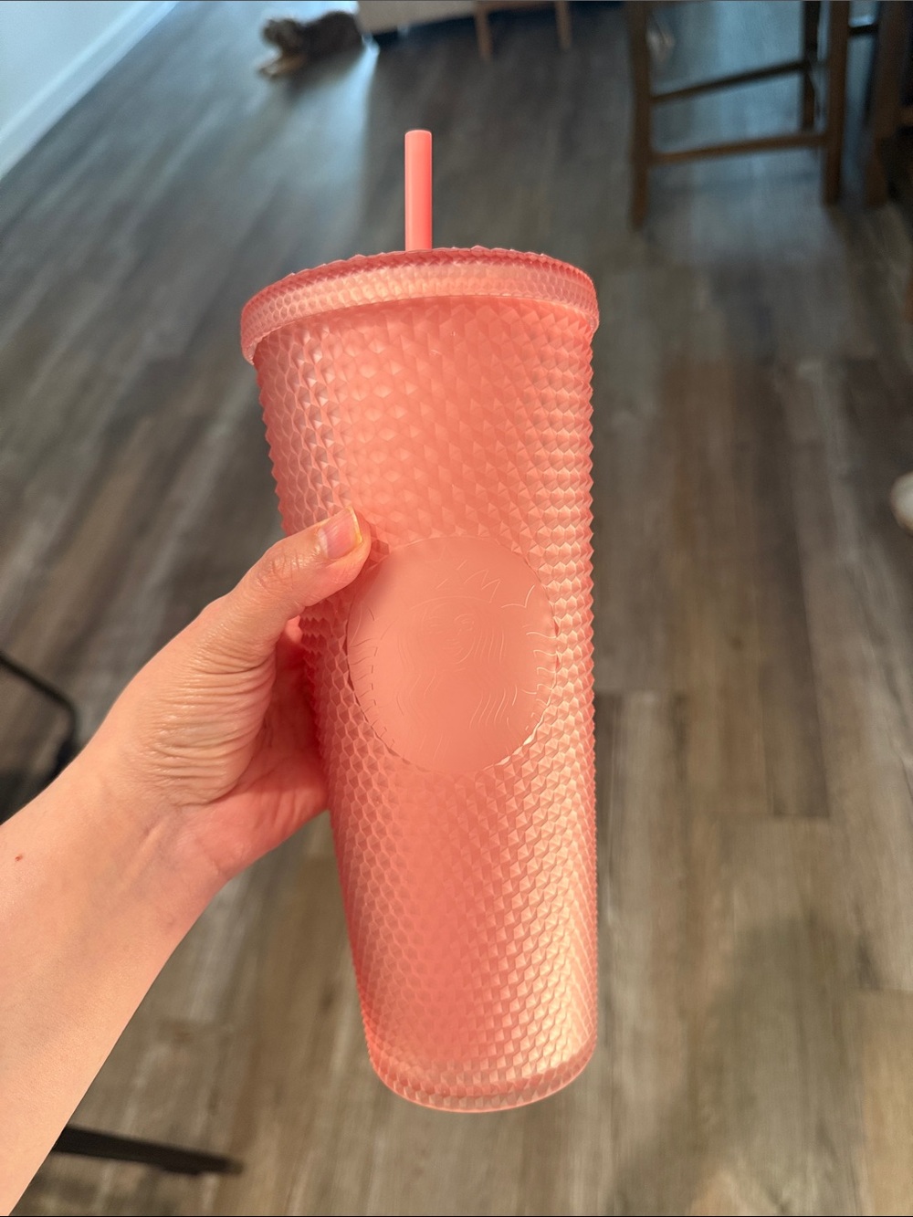 Pink Studded Reusable Tumbler with Straw